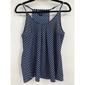 Valerie Bertinelli Womens Blue Cami Tank Top Sleeveless Flowy Pleated Blouse Sm